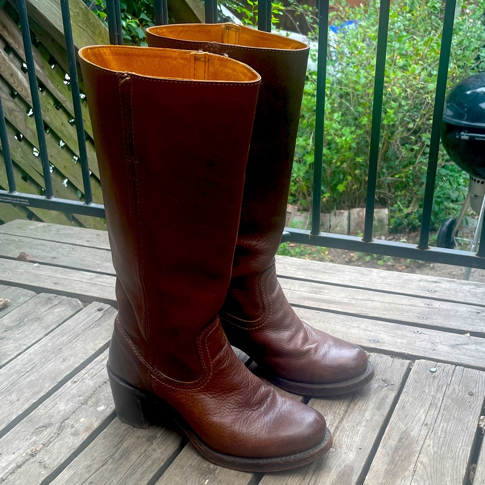 Frye Dark Brown Heeled Boots
